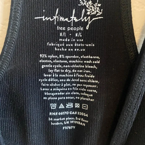 FREE PEOPLE Intimately Black Bodysuit M/L - Picture 5 of 5